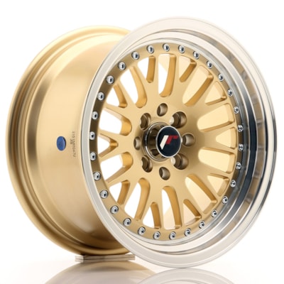 JR Wheels JR10 15x8 ET20 4x100/108 Gold w/ Machined Lip