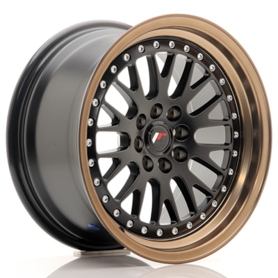 JR Wheels JR10 16x8 ET20 4x100/108 Matt Black w/ Bronze Lip