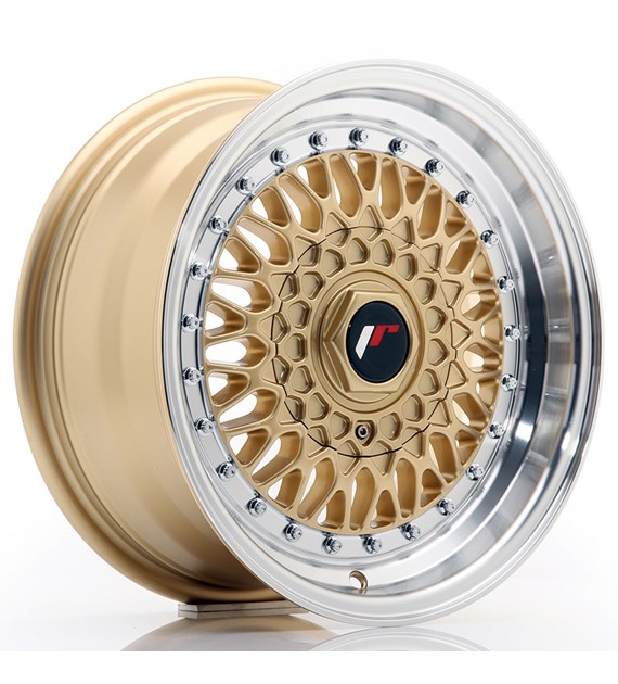 JR Wheels JR9 15x7 ET20 4x100/108 Gold w/Machined Lip