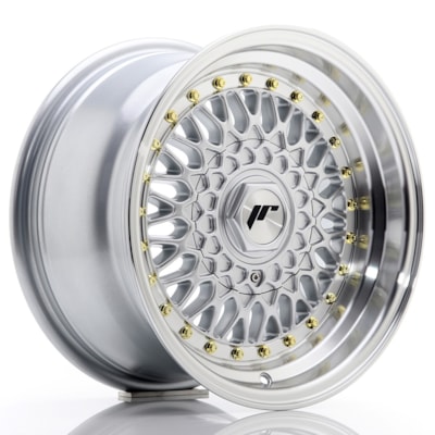 JR Wheels JR9 15x8 ET20 BLANK Silver w/ Machined Lip