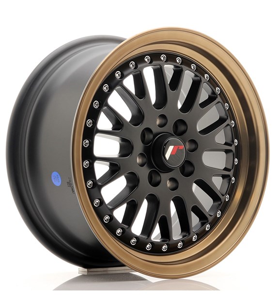 JR Wheels JR10 15x7 ET30 4x100/108 Matt Black w/Bronze Lip