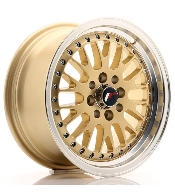 JR Wheels JR10 15x7 ET30 4x100/108 Gold w/Machined Lip