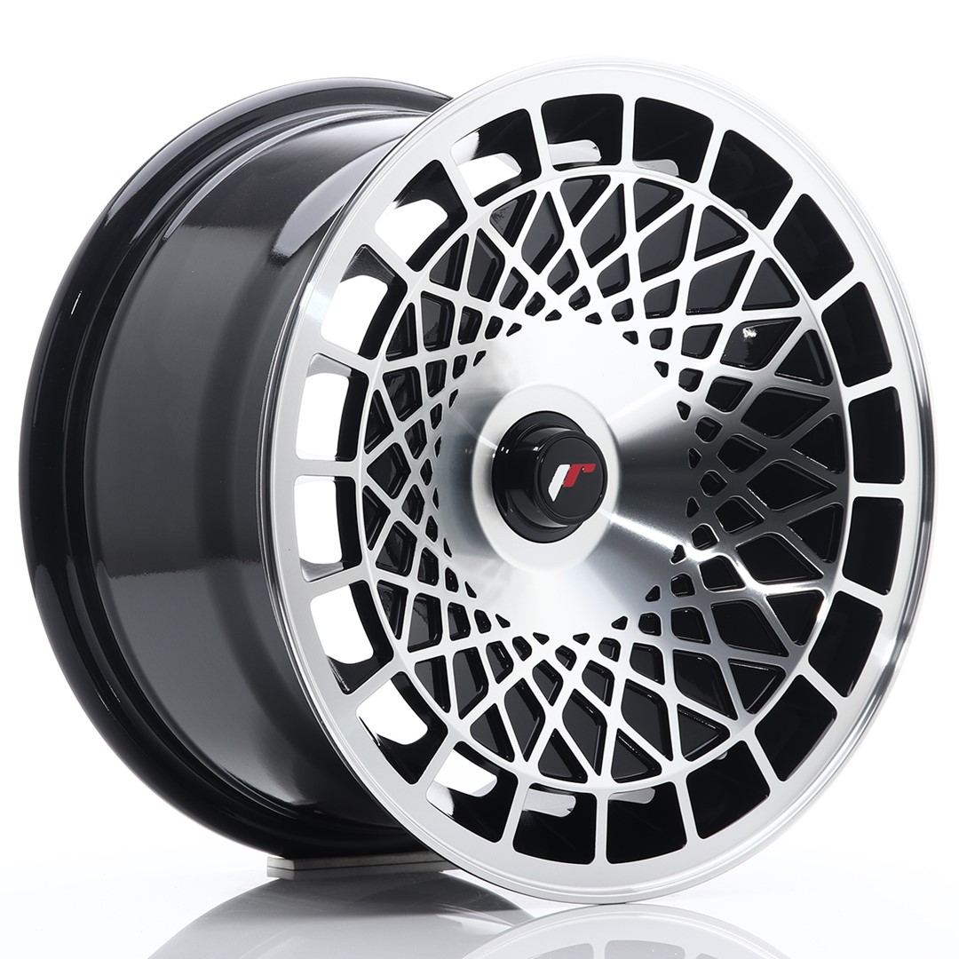 JR Wheels JR14 15x8 ET20-25 Blank Gloss Black Machined Face