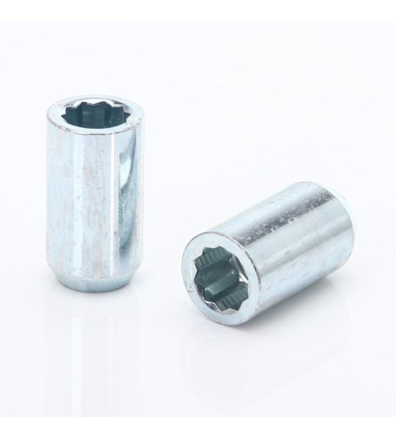 Set of SILVER star lug nuts 14x1,5 + Key