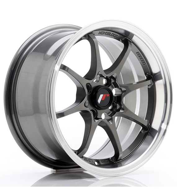 JR Wheels JR5 15x8 ET28 4x100 Gun Metal w/Machined Lip