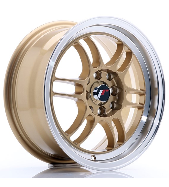 JR Wheels JR7 15x7 ET38 4x100/114 Gold w/Machined Lip