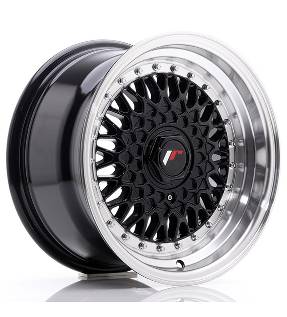 JR Wheels JR9 15x8 ET20 4x100/108 Gloss Black w/Machined Lip