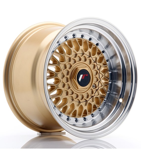 JR Wheels JR9 15x9 ET10 4x100/108 Gold w/Machined Lip