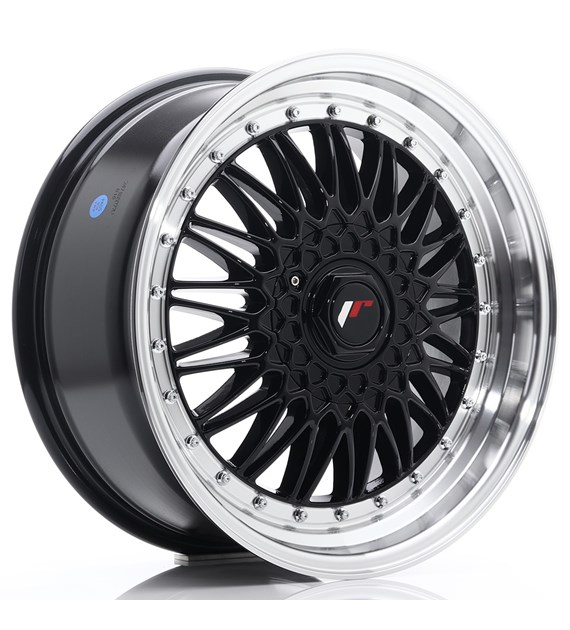 JR Wheels JR9 18x8 ET35-40 BLANK Gloss Black w/Machined Lip