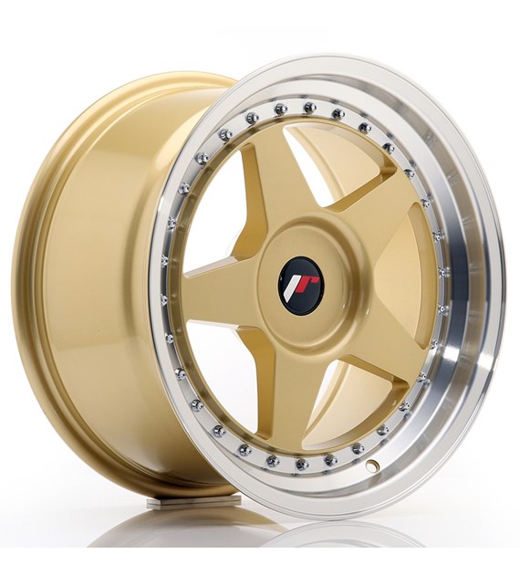 JR Wheels JR6 17x9 ET20-35 BLANK Gold w/Machined Lip