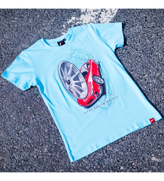 JR Men's T-Shirt JR-11 Car Turquoise Size S