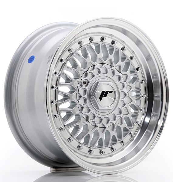 JR Wheels JR9 15x7 ET20 4x100/108 Silver w/Machined Lip+Silver Rivets