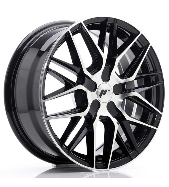 JR Wheels JR28 17x8 ET25-40 BLANK Gloss Black Machined Face