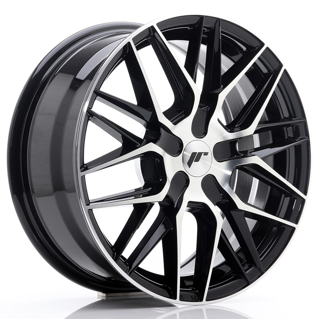 JR Wheels JR28 17x8 ET25-40 BLANK Gloss Black Machined Face