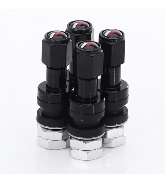 Set of Aluminum air valves JR v2 - BLACK + logo