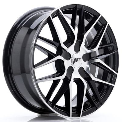 JR Wheels JR28 17x7 ET20-45 BLANK Gloss Black Machined Face