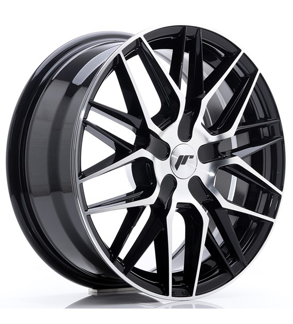 JR Wheels JR28 17x7 ET20-45 BLANK Gloss Black Machined Face