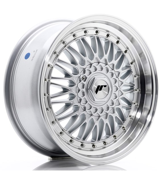 JR Wheels JR9 17x7,5 ET20-35 BLANK Silver w/Machined Lip+Silver Rivets