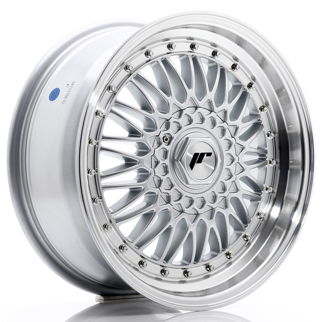 JR Wheels JR9 17x7,5 ET20-35 BLANK Silver w/Machined Lip+Silver Rivets