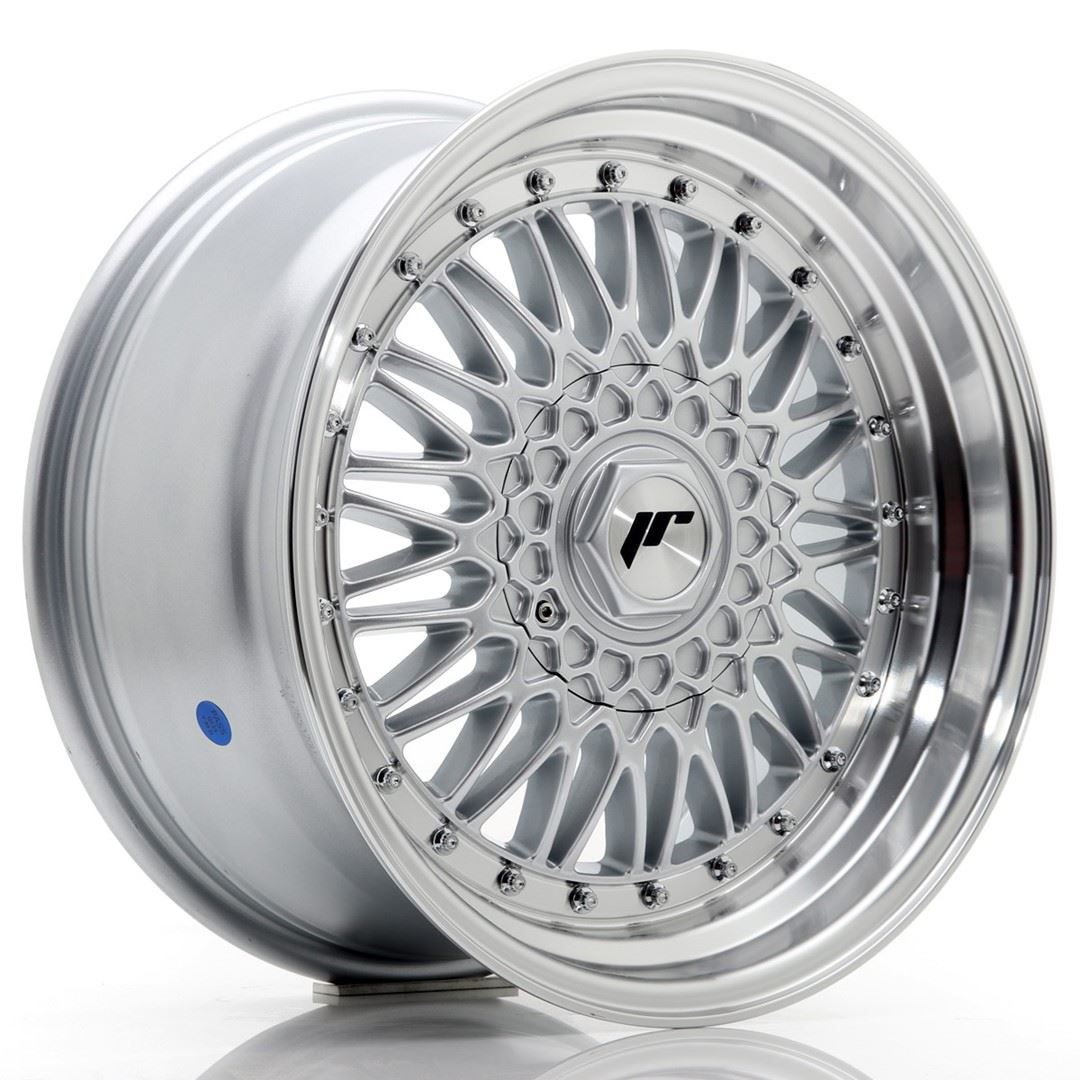 JR Wheels JR9 17x8,5 ET20-35 BLANK Silver w/Machined Lip+Silver Rivets