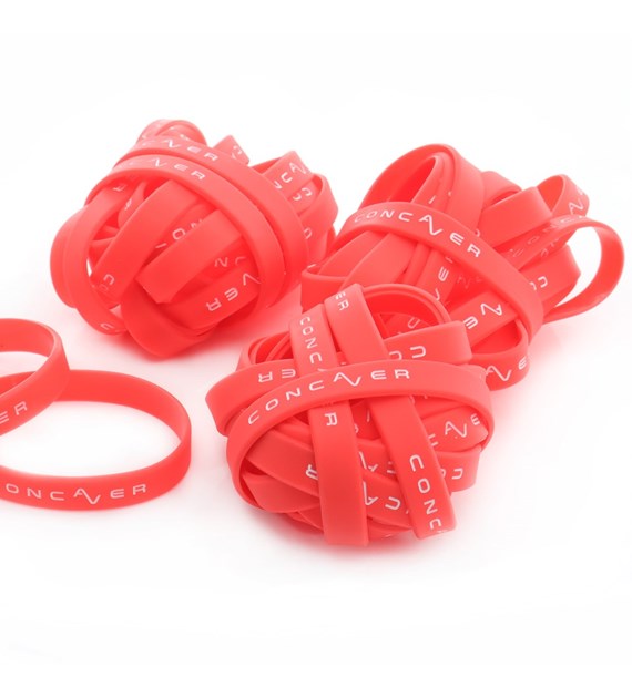 Package of Concaver Silicone Wristbands 50pcs