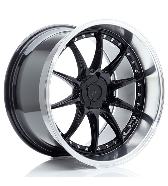 JR Wheels JR41 19x11 ET12-25 5H BLANK Glossy Black w/Machined Lip