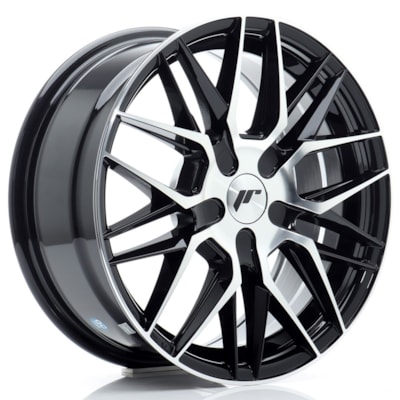 JR Wheels JR28 16x7 ET20-40 BLANK Gloss Black Machined Face