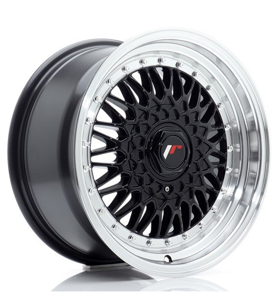 JR Wheels JR9 16x8 ET25 BLANK Gloss Black w/Machined Lip