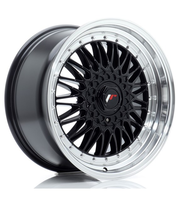 JR Wheels JR9 18x9 ET20-40 BLANK Gloss Black w/Machined Lip