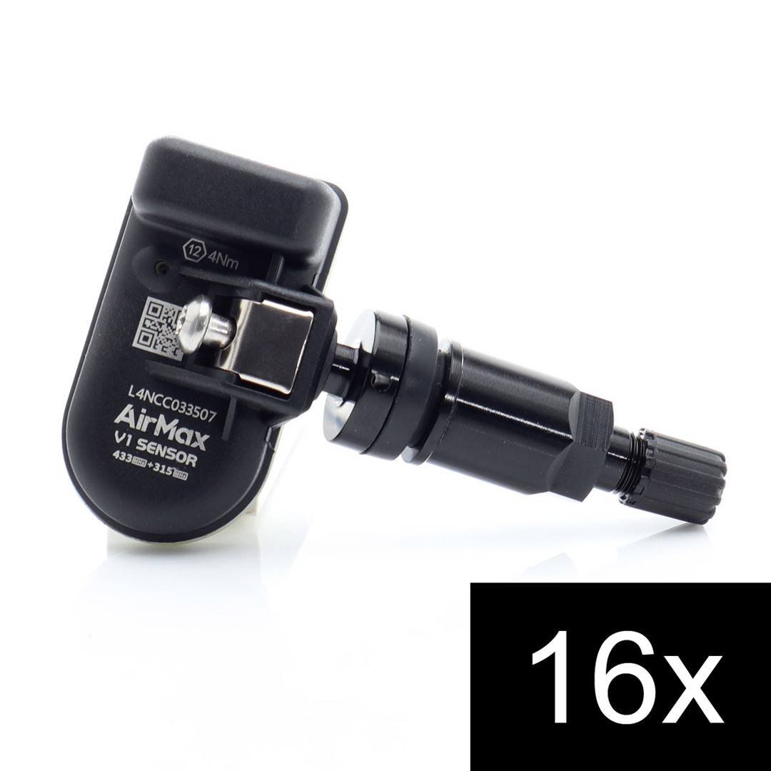 16pcs AirMax TPMS V1 Sensor 315+433MHz Metal Black