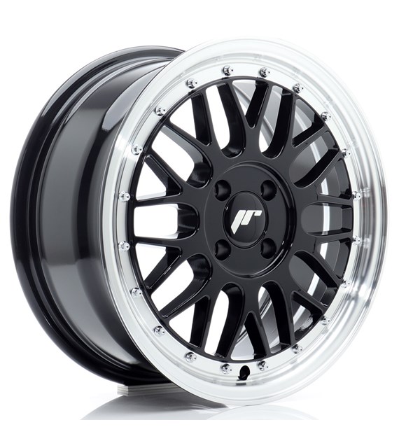 JR Wheels JR23 16x7 ET40 4x100 Gloss Black w/Machined Lip