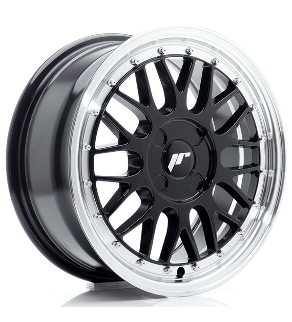 JR Wheels JR23 16x7 ET20-45 4H BLANK Gloss Black w/Machined Lip