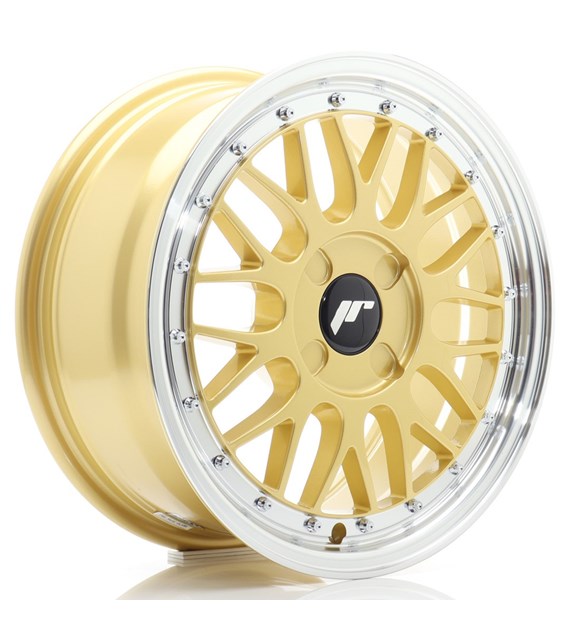 JR Wheels JR23 16x7 ET20-45 4H BLANK Gold w/Machined Lip