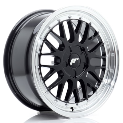 JR Wheels JR23 17x8 ET20-45 5H BLANK Gloss Black w/ Machined Lip