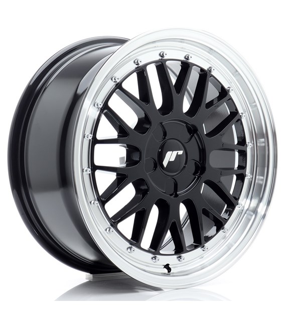 JR Wheels JR23 17x8 ET20-45 5H BLANK Gloss Black w/Machined Lip