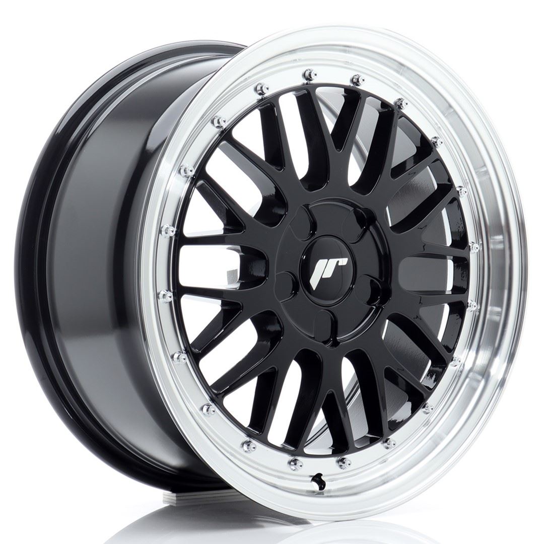 JR Wheels JR23 17x8 ET20-45 5H BLANK Gloss Black w/Machined Lip