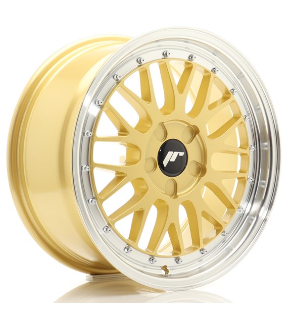 JR Wheels JR23 17x8 ET20-45 5H BLANK Gold w/Machined Lip