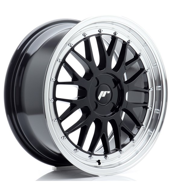 JR Wheels JR23 18x8 ET20-42 4H BLANK Glossy Black w/Machined Lip