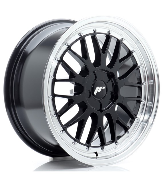 JR Wheels JR23 18x8 ET20-42 5H BLANK Glossy Black w/Machined Lip