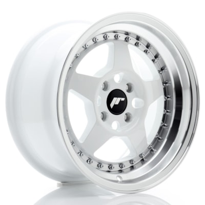 JR Wheels JR6 15x8 ET25 4x100 White w/ Machined Lip