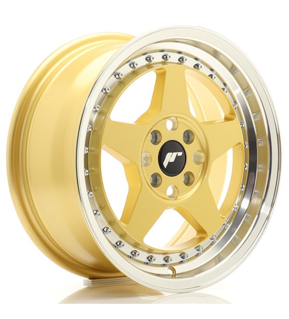 JR Wheels JR6 16x7 ET35 4x100 Gold w/Machined Lip