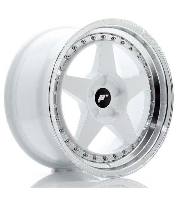 JR Wheels JR6 17x9 ET20-35 5H BLANK White w/Machined Lip