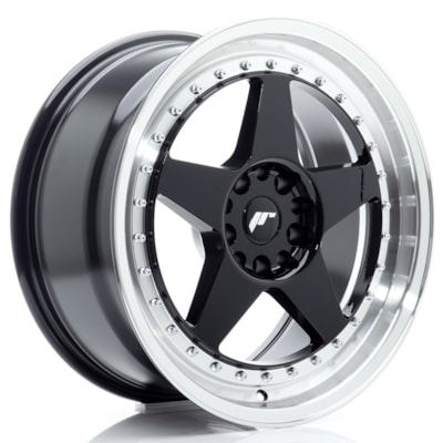JR Wheels JR6 18x8,5 ET22 5x114,3/120 Gloss Black w/ Machined Lip