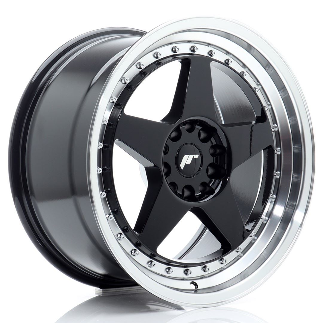 JR Wheels JR6 18x9,5 ET22 5x114,3/120 Gloss Black w/Machined Lip