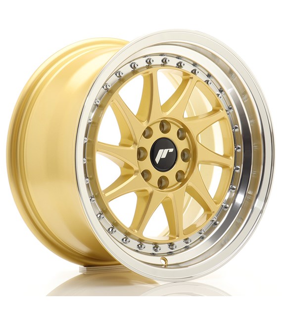 JR Wheels JR26 16x8 ET25 4x100/108 Gold w/Machined Lip