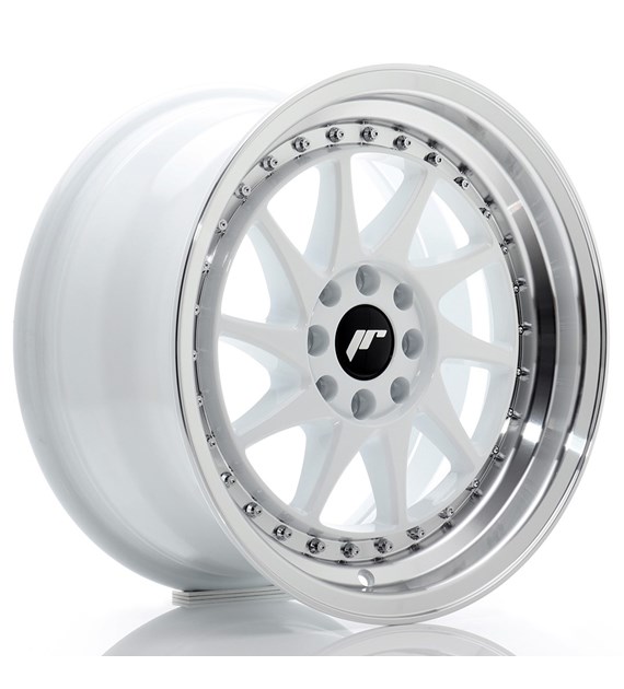 JR Wheels JR26 16x8 ET25 4x100/108 White w/Machined Lip