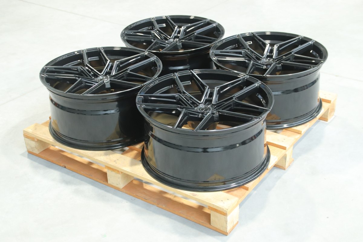 R22 x 10.5 5x112 ET19 CB74.1 Concaver Complete Sets Double Tinted Black
