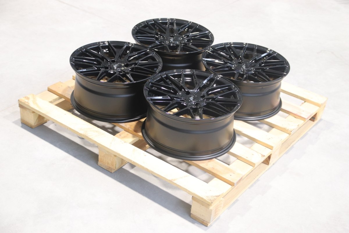 R17 x 8 4x108 ET30 CB74.1 JR Wheels Complete Sets Black