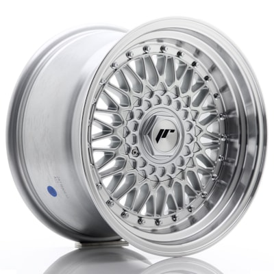 JR Wheels JR9 16x9 ET20 BLANK Silver w/ Machined Lip+Silver Rivets