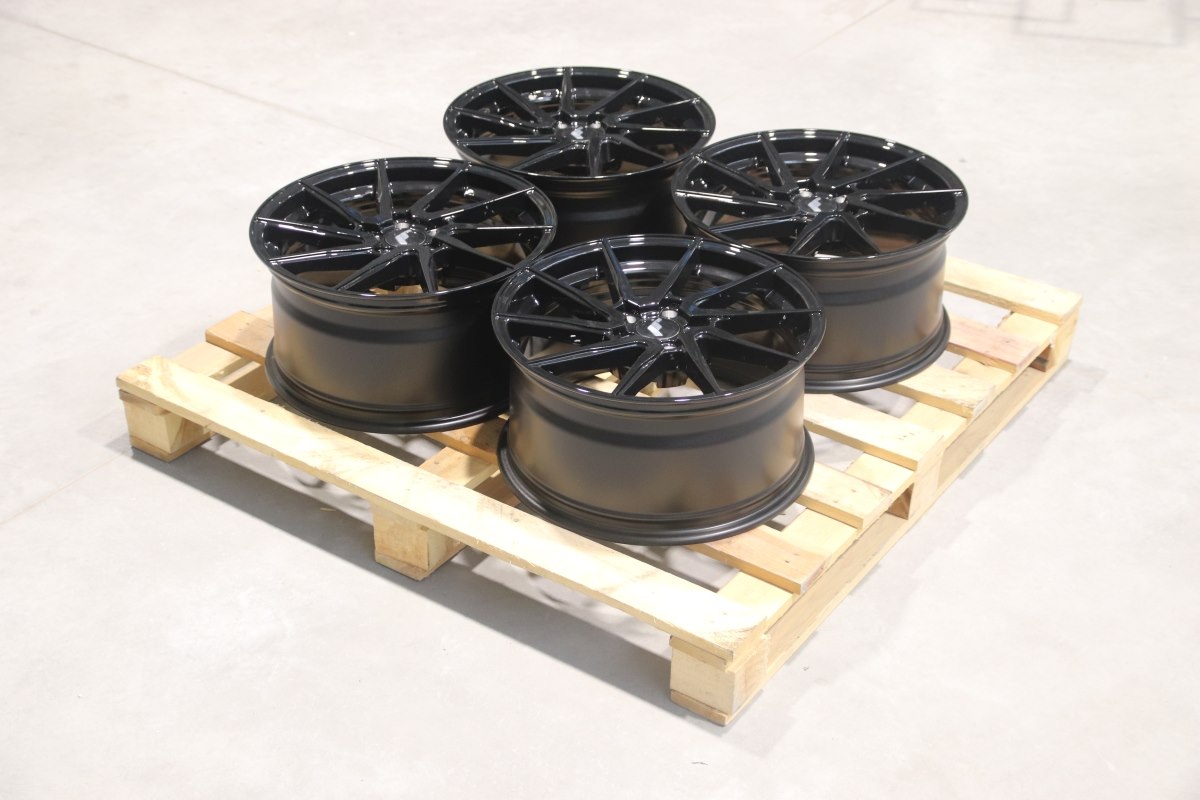 R18 x 9 5x112 ET40 CB72.6 JR Wheels Complete Sets Black
